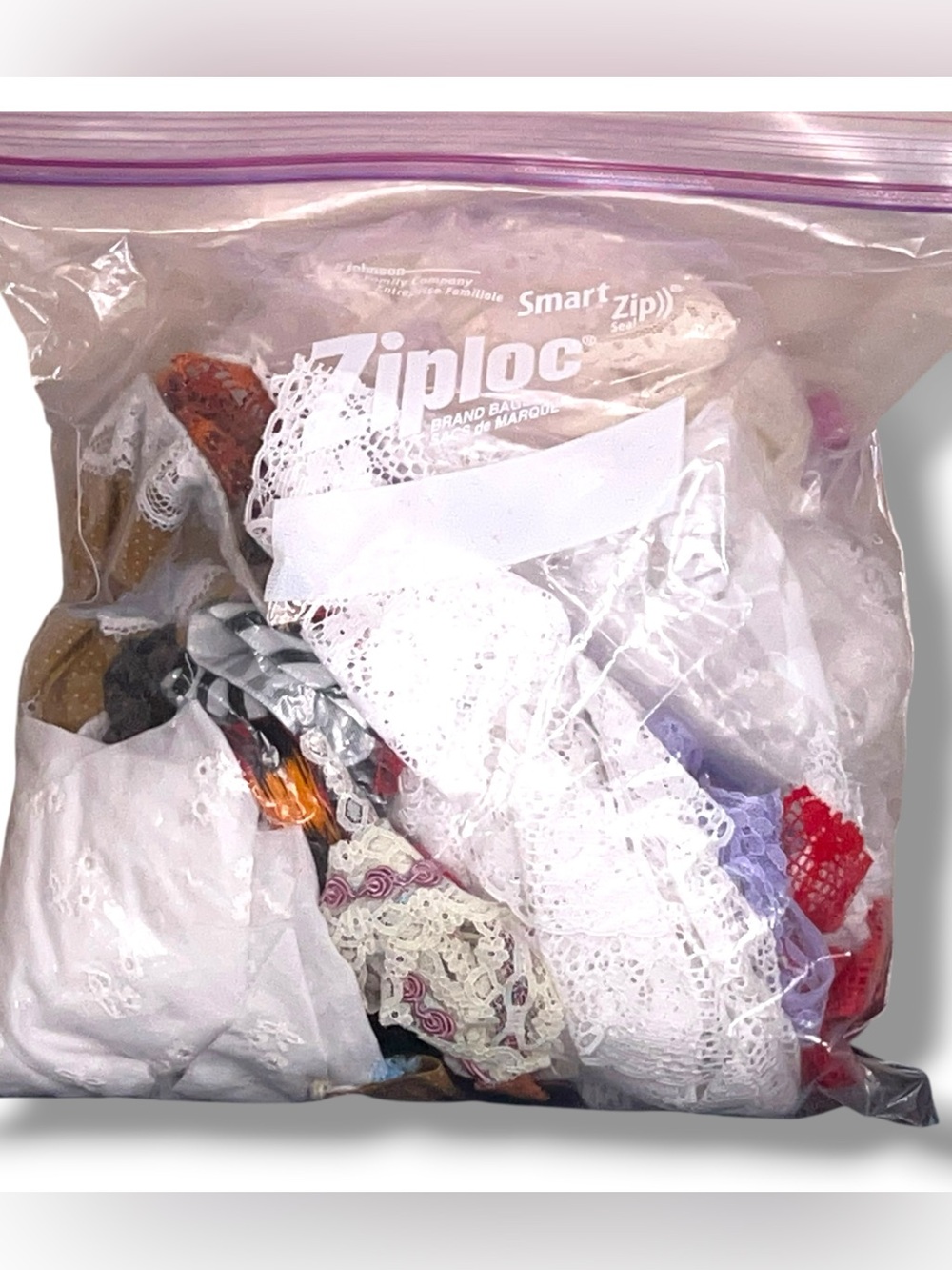 Vintage Grab Bag Of Lace Trim Accents Sewing Crafts Retro Multicolored